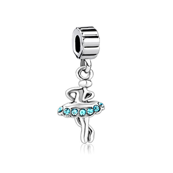 FREE S/H Pugster Ballerina Dangle Bracelet Charm - Fits Pandora - Picture 3 of 3